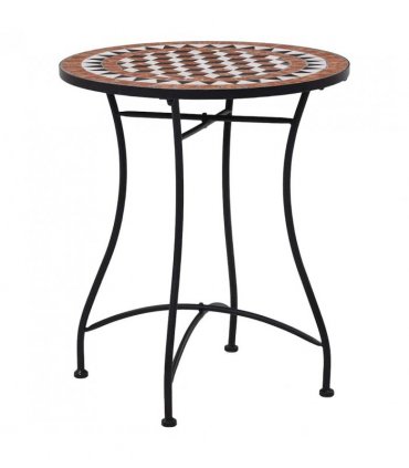 vidaXL Mosaic Bistro Set | Terracotta | Powder-coated iron, ceramic tile