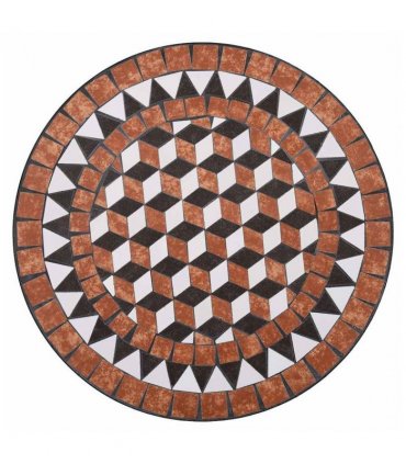 vidaXL Mosaic Bistro Set | Terracotta | Powder-coated iron, ceramic tile