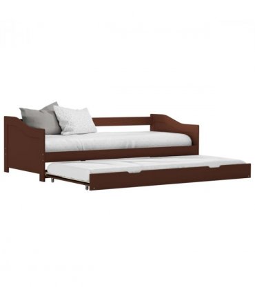 vidaXL Sofa Bed Frame | Dark Brown | Pine wood, Plywood slats | 90x200 cm