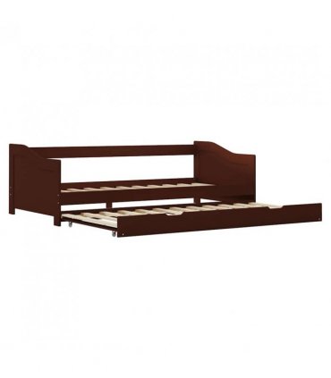 vidaXL Sofa Bed Frame | Dark Brown | Pine wood, Plywood slats | 90x200 cm