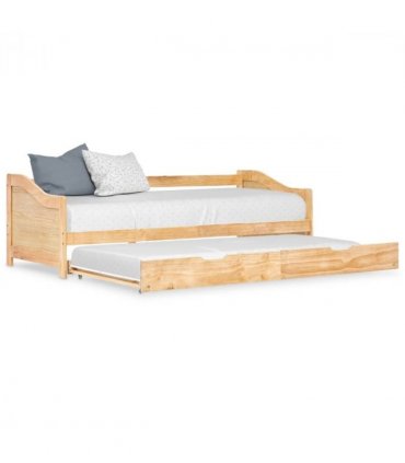 vidaXL Sofa Bed Frame | Natural Pine | Pine Wood Frame | 90 x 200 cm — Colour: brown