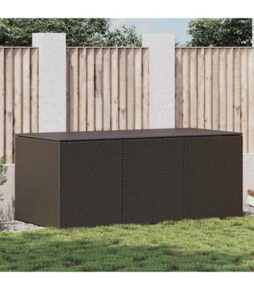 vidaXL Storage Chest | Brown | Poly Rattan | Large | Garden Storage Box — Size: 180 x 90 x 70 cm