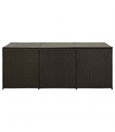 vidaXL Storage Chest | Brown | Poly Rattan | Large | Garden Storage Box — Size: 180 x 90 x 70 cm