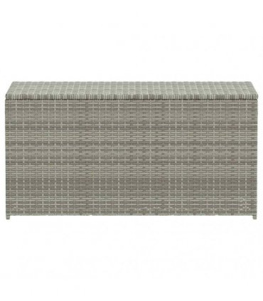 vidaXL Garden Storage Box Poly Rattan 100x50x50 cm Grey — Size: 100 x 50 x 50 cm