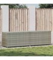 vidaXL Garden Storage Box Poly Rattan 200x50x60 cm Grey — Size: 200 x 50 x 60 cm