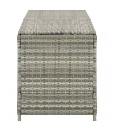 vidaXL Garden Storage Box Poly Rattan 200x50x60 cm Grey — Size: 200 x 50 x 60 cm