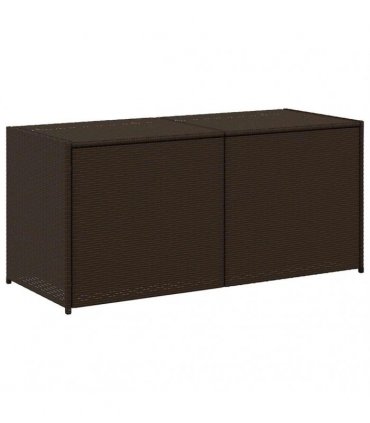 vidaXL Garden Storage Box Brown 283L Poly Rattan — Size: 120 x 50 x 56 cm