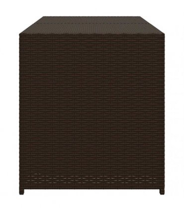 vidaXL Garden Storage Box Brown 283L Poly Rattan — Size: 120 x 50 x 56 cm
