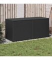 vidaXL Garden Storage Box Black 283L Poly Rattan — Size: 120 x 50 x 56 cm