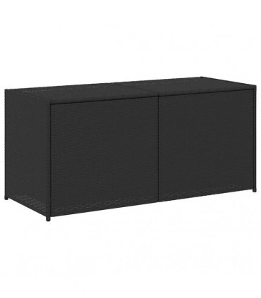 vidaXL Garden Storage Box Black 283L Poly Rattan — Size: 120 x 50 x 56 cm