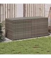vidaXL Garden Storage Box Grey 283L Poly Rattan — Size: 120 x 50 x 56 cm