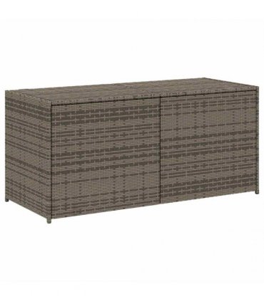 vidaXL Garden Storage Box Grey 283L Poly Rattan — Size: 120 x 50 x 56 cm