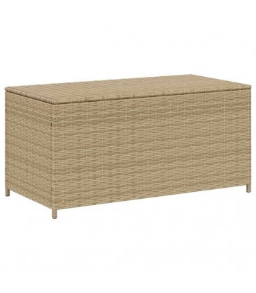 vidaXL Garden Storage Box Mix Beige 190L Poly Rattan — Size: 100 x 50 x 50 cm