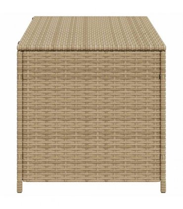 vidaXL Garden Storage Box Mix Beige 190L Poly Rattan — Size: 100 x 50 x 50 cm