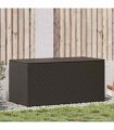 vidaXL Outdoor Storage Box | Brown | Polyethylene rattan, Powder-coated steel — Size: 100 x 50 x 50 cm