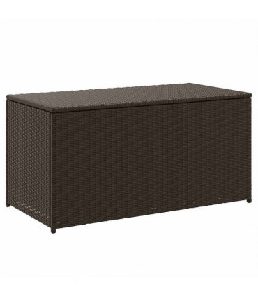 vidaXL Outdoor Storage Box | Brown | Polyethylene rattan, Powder-coated steel — Size: 100 x 50 x 50 cm