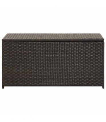 vidaXL Outdoor Storage Box | Brown | Polyethylene rattan, Powder-coated steel — Size: 100 x 50 x 50 cm