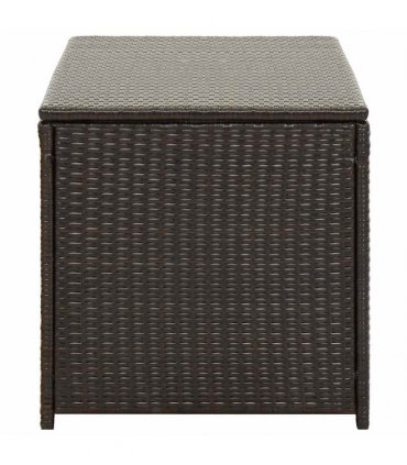 vidaXL Outdoor Storage Box | Brown | Polyethylene rattan, Powder-coated steel — Size: 100 x 50 x 50 cm
