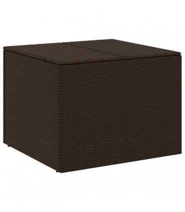 vidaXL Garden Storage Box Brown 291L Poly Rattan — Size: 80 x 75 x 59 cm