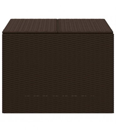vidaXL Garden Storage Box Brown 291L Poly Rattan — Size: 80 x 75 x 59 cm