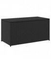 vidaXL Garden Storage Box Poly Rattan 100x50x50 cm Black — Size: 100 x 50 x 50 cm