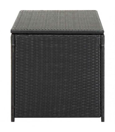 vidaXL Garden Storage Box Poly Rattan 100x50x50 cm Black — Size: 100 x 50 x 50 cm