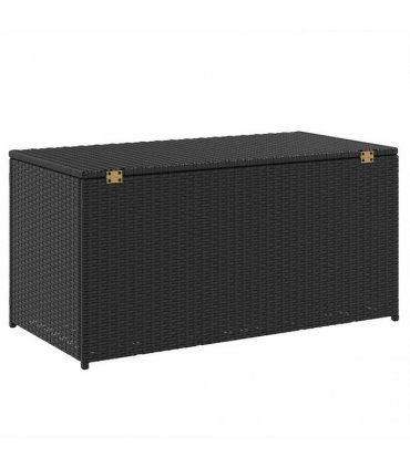 vidaXL Garden Storage Box Poly Rattan 100x50x50 cm Black — Size: 100 x 50 x 50 cm