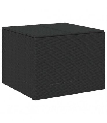 vidaXL Garden Storage Box Black 291L Poly Rattan — Size: 80 x 75 x 59 cm