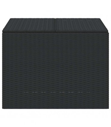 vidaXL Garden Storage Box Black 291L Poly Rattan — Size: 80 x 75 x 59 cm