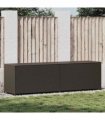 vidaXL Garden Storage Box Poly Rattan 200x50x60 cm Brown — Size: 200 x 50 x 60 cm