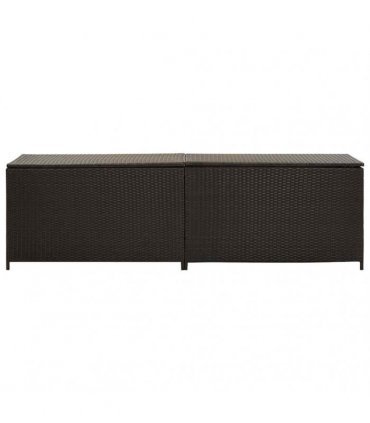 vidaXL Garden Storage Box Poly Rattan 200x50x60 cm Brown — Size: 200 x 50 x 60 cm