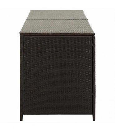 vidaXL Garden Storage Box Poly Rattan 200x50x60 cm Brown — Size: 200 x 50 x 60 cm