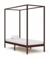 vidaXL Bed Frame | Dark Brown | Solid Pine Wood | Single | Decorative Inlays — Size: 100 x 200 cm