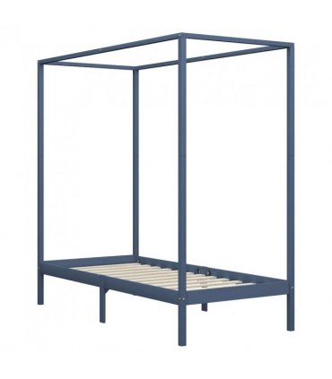 vidaXL Bed Frame | Grey | Solid pine wood and plywood slats | Single | Durable — Size: 100 x 200 cm