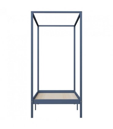 vidaXL Bed Frame | Grey | Solid pine wood and plywood slats | Single | Durable — Size: 100 x 200 cm