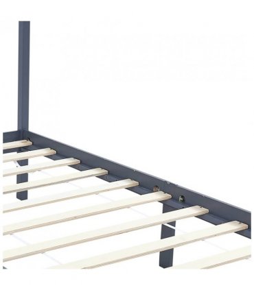 vidaXL Bed Frame | Grey | Solid pine wood and plywood slats | Single | Durable — Size: 100 x 200 cm