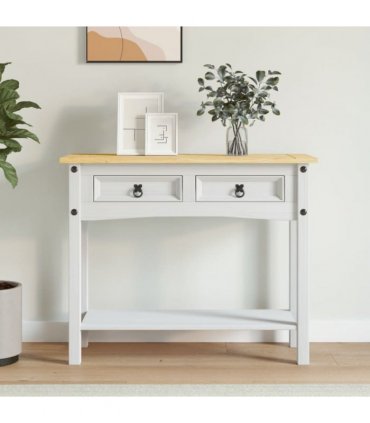 vidaXL Console Table Mexican Pine Corona Range White 90x34.5x73 cm
