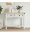 vidaXL Console Table Mexican Pine Corona Range White 90x34.5x73 cm