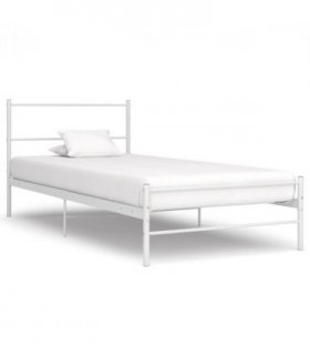284692 vidaXL Bed Frame without Mattress White Metal 90x200 cm — Size: 90 x 200 cm