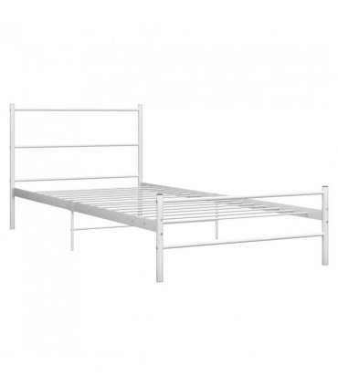 284692 vidaXL Bed Frame without Mattress White Metal 90x200 cm — Size: 90 x 200 cm