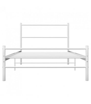 284692 vidaXL Bed Frame without Mattress White Metal 90x200 cm — Size: 90 x 200 cm
