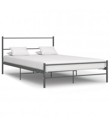 vidaXL Bed Frame | Grey | Metal | Double | Durable | Bed Frame | Rectangular — Size: 120 x 200 cm