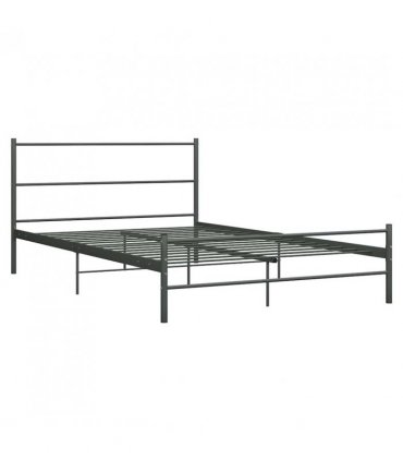 vidaXL Bed Frame | Grey | Metal | Double | Durable | Bed Frame | Rectangular — Size: 120 x 200 cm