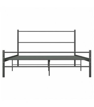 vidaXL Bed Frame | Grey | Metal | Double | Durable | Bed Frame | Rectangular — Size: 120 x 200 cm