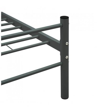 vidaXL Bed Frame | Grey | Metal | Double | Durable | Bed Frame | Rectangular — Size: 120 x 200 cm