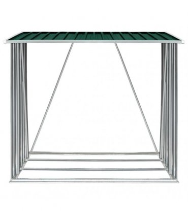 vidaXL Garden Log Storage Shed Galvanised Steel 163x83x154 cm Green