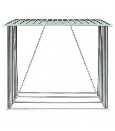 vidaXL Garden Log Storage Shed Galvanised Steel 163x83x154 cm Green
