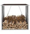 vidaXL Garden Log Storage Shed Galvanised Steel 163x83x154 cm Brown