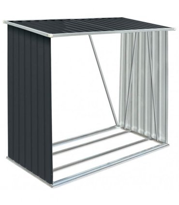 vidaXL Garden Log Storage Shed Galvanised Steel 163x83x154 cm Anthracite