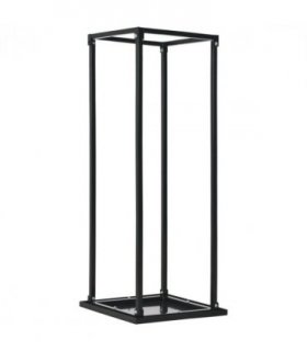 vidaXL Firewood Rack with Base Black 37x37x113 cm Steel — Size: 37 x 37 x 113 cm